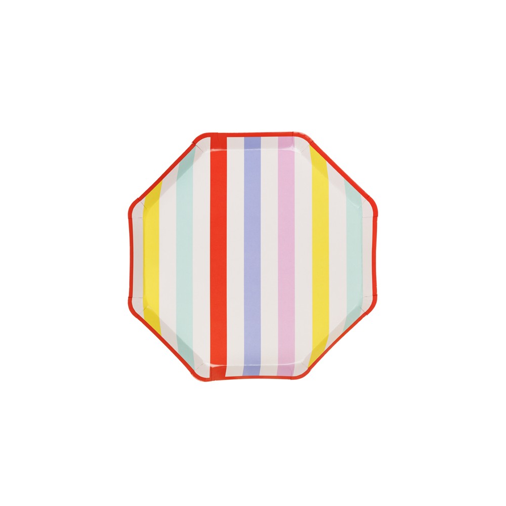 Assiettes Rayures, 24.5x24.5 cm, assortiment