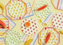 Assiettes Rayures, 24.5x24.5 cm, assortiment