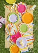 Assiettes Rayures, 24.5x24.5 cm, assortiment