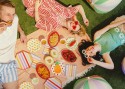 Assiettes Rayures, 24.5x24.5 cm, assortiment
