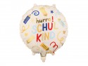 Ballon en aluminium pastille Hurra Schulkind, 35x35 cm, crème