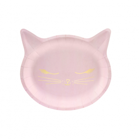 6 assiettes "chat" - 22 cm