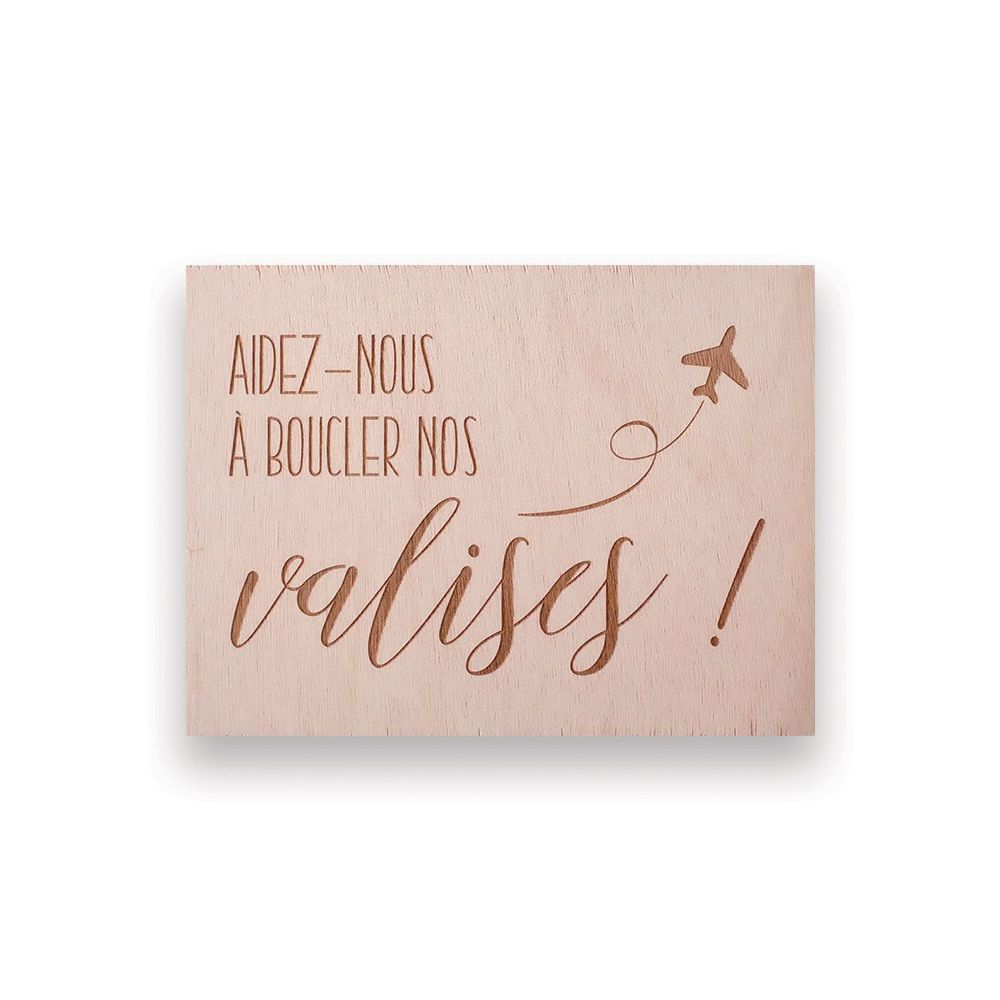 Panneau en bois "valises" - Petit modèle