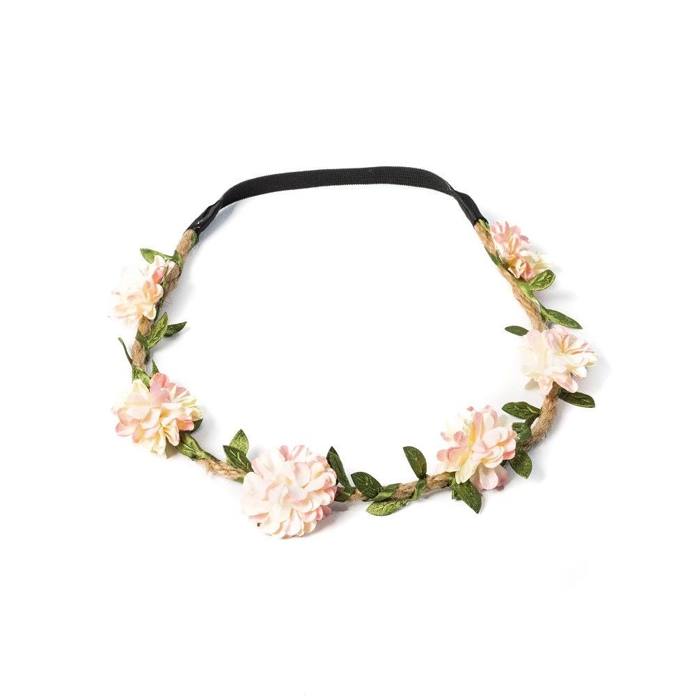 headband fleurs pêche