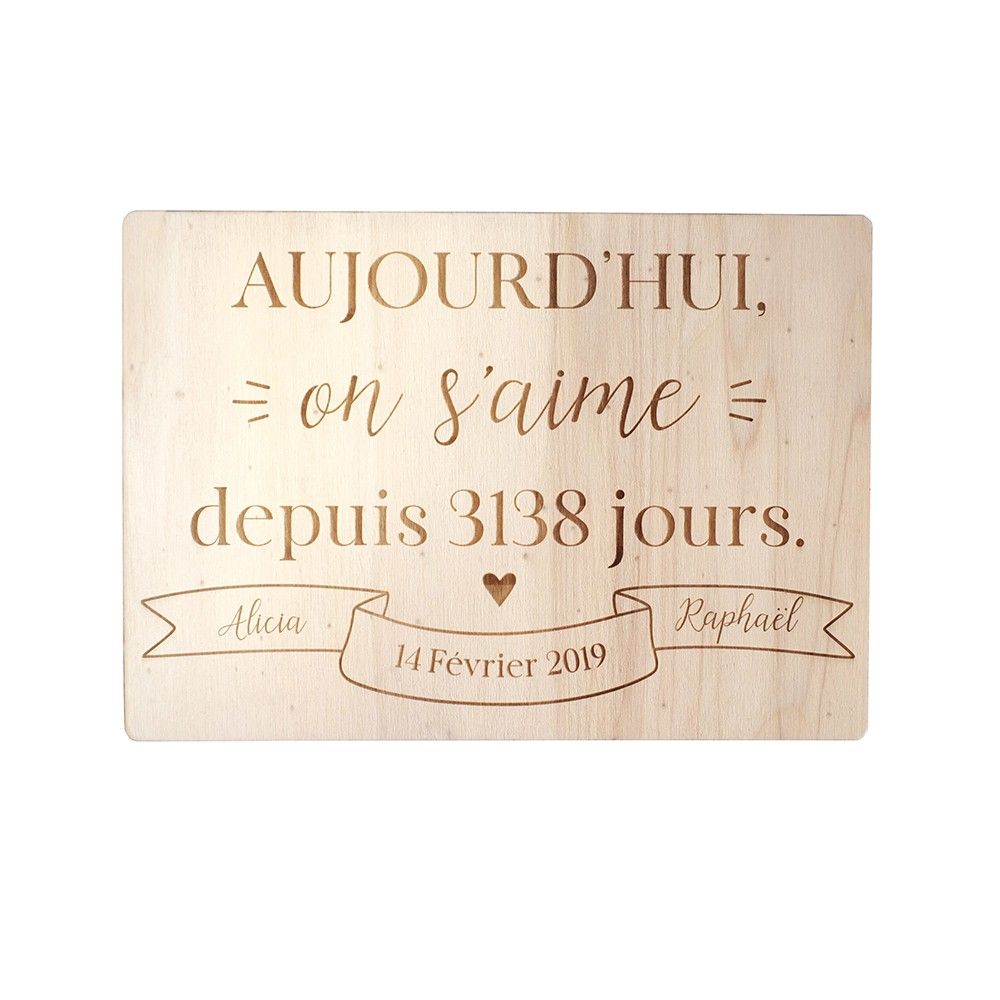Panneau en bois personnalisable "vive l'amour"
