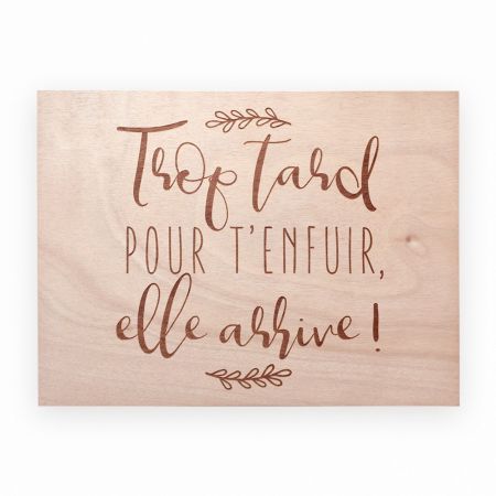 Panneau en bois "trop tard"...