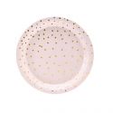 6 Assiettes - Pois - rose clair - 18cm