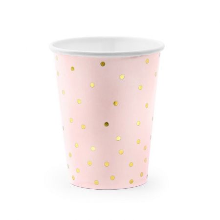 6 Gobelets à Pois - rose clair
