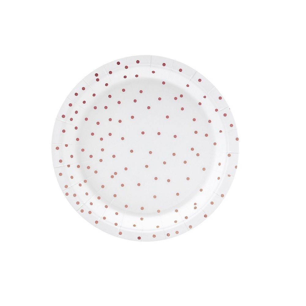 6 Assiettes - Pois - blanc - 18cm