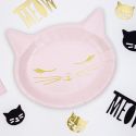 6 assiettes "chat" - 22 cm