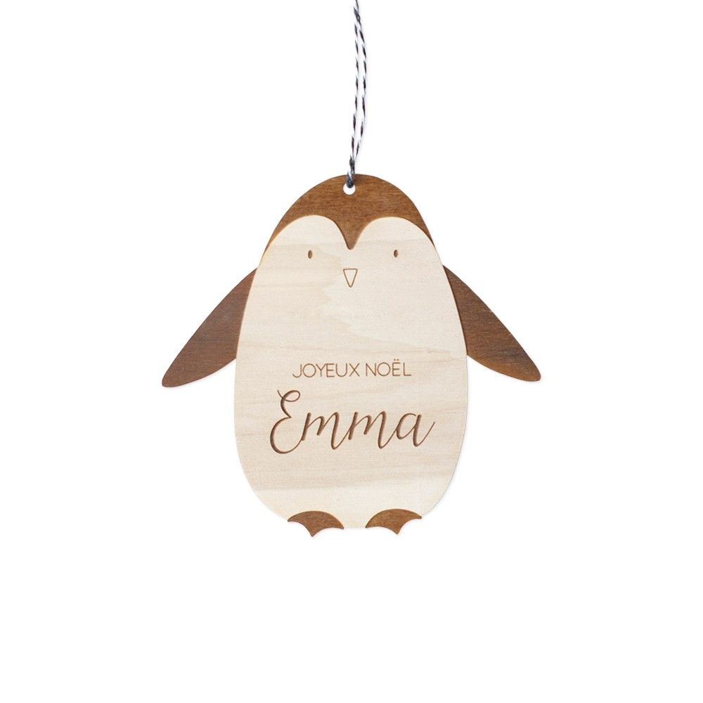 Décoration de sapin personnalisable "Pingouin"