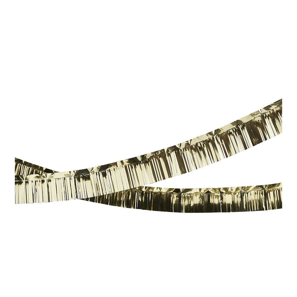 Guirlande de franges mylar doré - 5 m