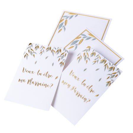 2 cartes feuillage "veux-tu...