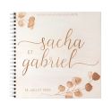 Livre d'or carré personnalisable en bois "eucalyptus"