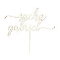 Cake topper en bois personnalisable "prénoms"
