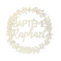 Couronne en bois personnalisable "baptême"