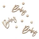 18 confettis en bois "Baby" + petits pois