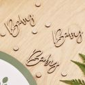 18 confettis en bois "Baby" + petits pois
