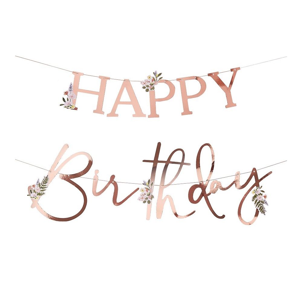 Guirlande botanique "Happy birthday"