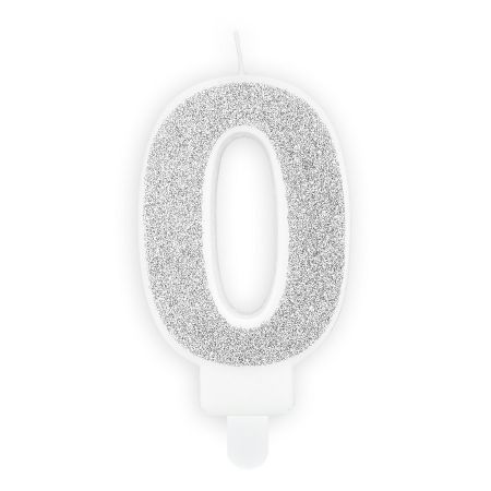 Bougie Chiffre 0- argent