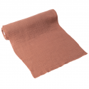 3 m chemin de table gaze de coton "terracotta/vieux rose" - 30 cm