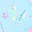 3 Décorations de gâteau Sirène - iridescentes