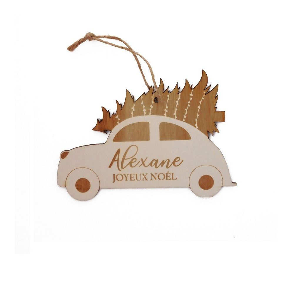 Décoration de sapin personnalisable "voiture de noël"