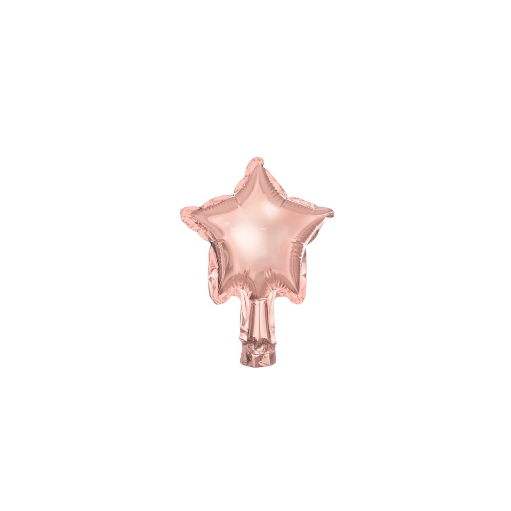Ballons en Mylar Étoile, 12cm, or rose