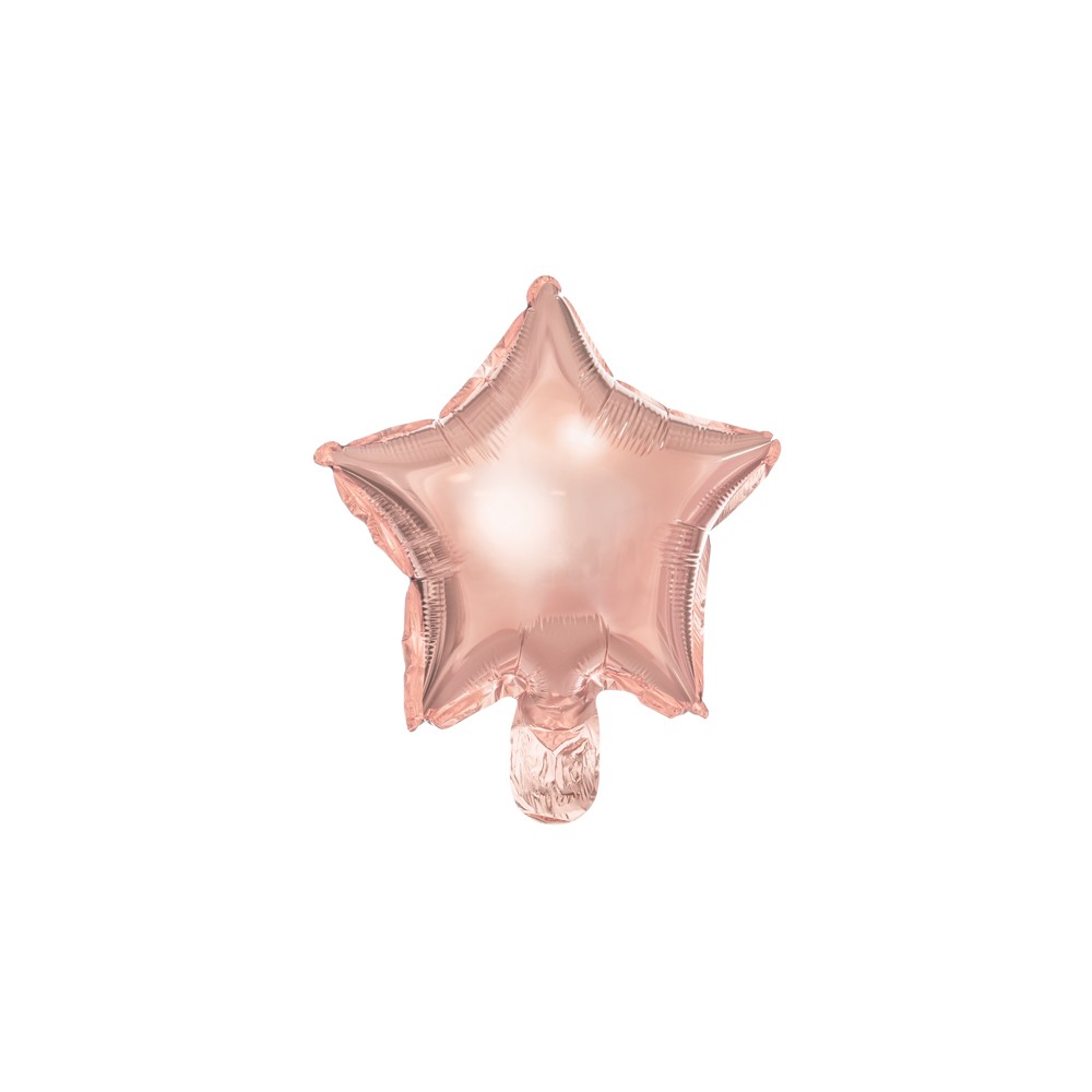 Ballons en Mylar Étoile, 25 cm, or rose