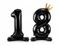 Ballon en Mylar debout, Chiffre ''18'', 84 cm, noir