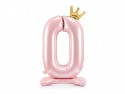 Ballon en Mylar debout, Chiffre ''0'', 84 cm, rose clair