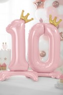 Ballon en Mylar debout, Chiffre ''0'', 84 cm, rose clair