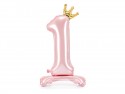 Ballon en Mylar debout, Chiffre ''1'', 84 cm, rose vif