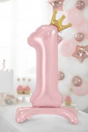 Ballon en Mylar debout, Chiffre ''1'', 84 cm, rose vif