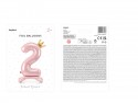 Ballon en Mylar debout, Chiffre ''2'', 84 cm, rose vif
