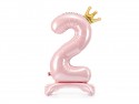 Ballon en Mylar debout, Chiffre ''2'', 84 cm, rose vif