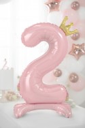 Ballon en Mylar debout, Chiffre ''2'', 84 cm, rose vif