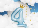 Ballon en Mylar debout Chiffre ''4'' 84 cm, bleu
