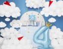 Ballon en Mylar debout Chiffre ''4'' 84 cm, bleu