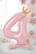 Ballon en Mylar debout Chiffre ''4'' 84 cm, rose clair