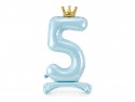 Ballon en Mylar debout, Chiffre ''5''. 84 cm, bleu