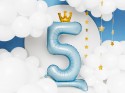 Ballon en Mylar debout, Chiffre ''5''. 84 cm, bleu
