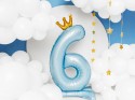 Ballon en Mylar debout, Chiffre ''6''. 84 cm, bleu