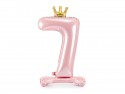Ballon en Mylar debout, Chiffre ''7''. 84 cm, rose vif