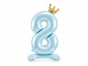 Ballon en Mylar debout, Chiffre ''8''. 84 cm, bleu