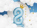 Ballon en Mylar debout, Chiffre ''8''. 84 cm, bleu