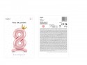 Ballon en Mylar debout, Chiffre ''8''. 84 cm, rose vif