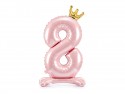 Ballon en Mylar debout, Chiffre ''8''. 84 cm, rose vif