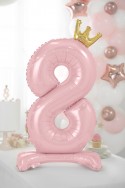 Ballon en Mylar debout, Chiffre ''8''. 84 cm, rose vif