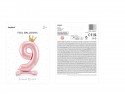 Ballon en Mylar debout, Chiffre ''9''. 84 cm, rose vif